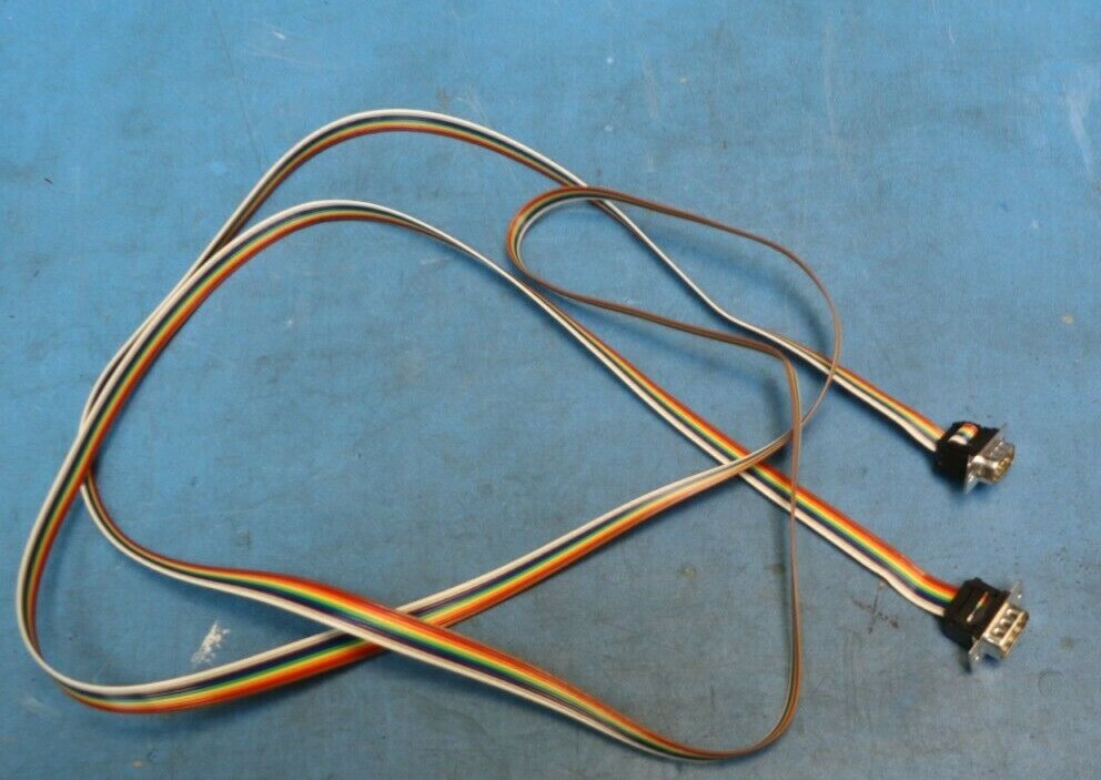 9 Pin D-SUB DB9 Male to DB9 Male Flat Ribbon Cable IDC Serial Cable, 6 feet