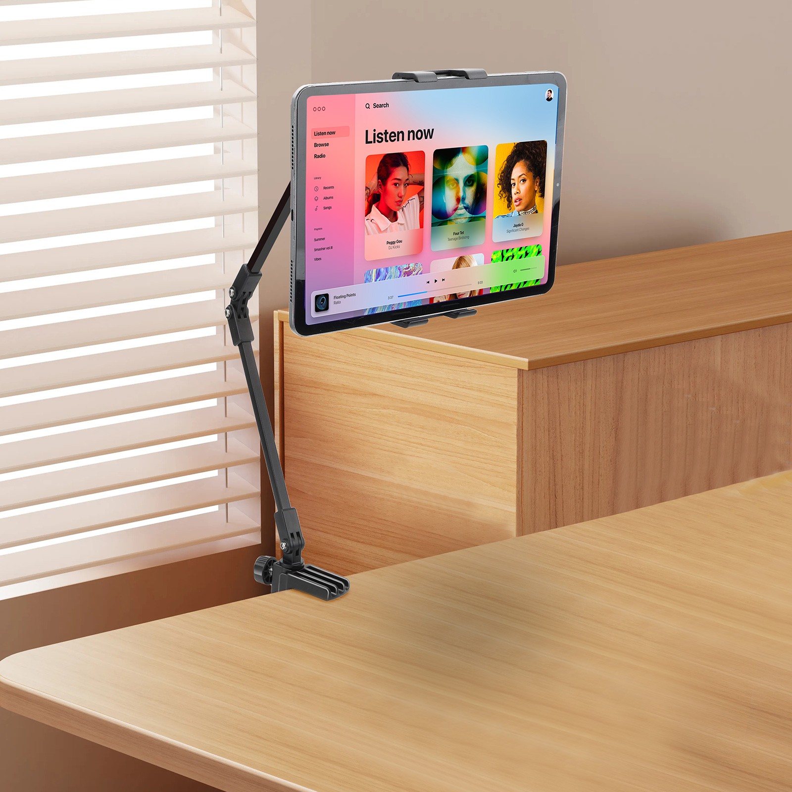 Universal Tablet Mount Desk Holder for 4-12.9″ iPad Kindle Fire Surface Monitor