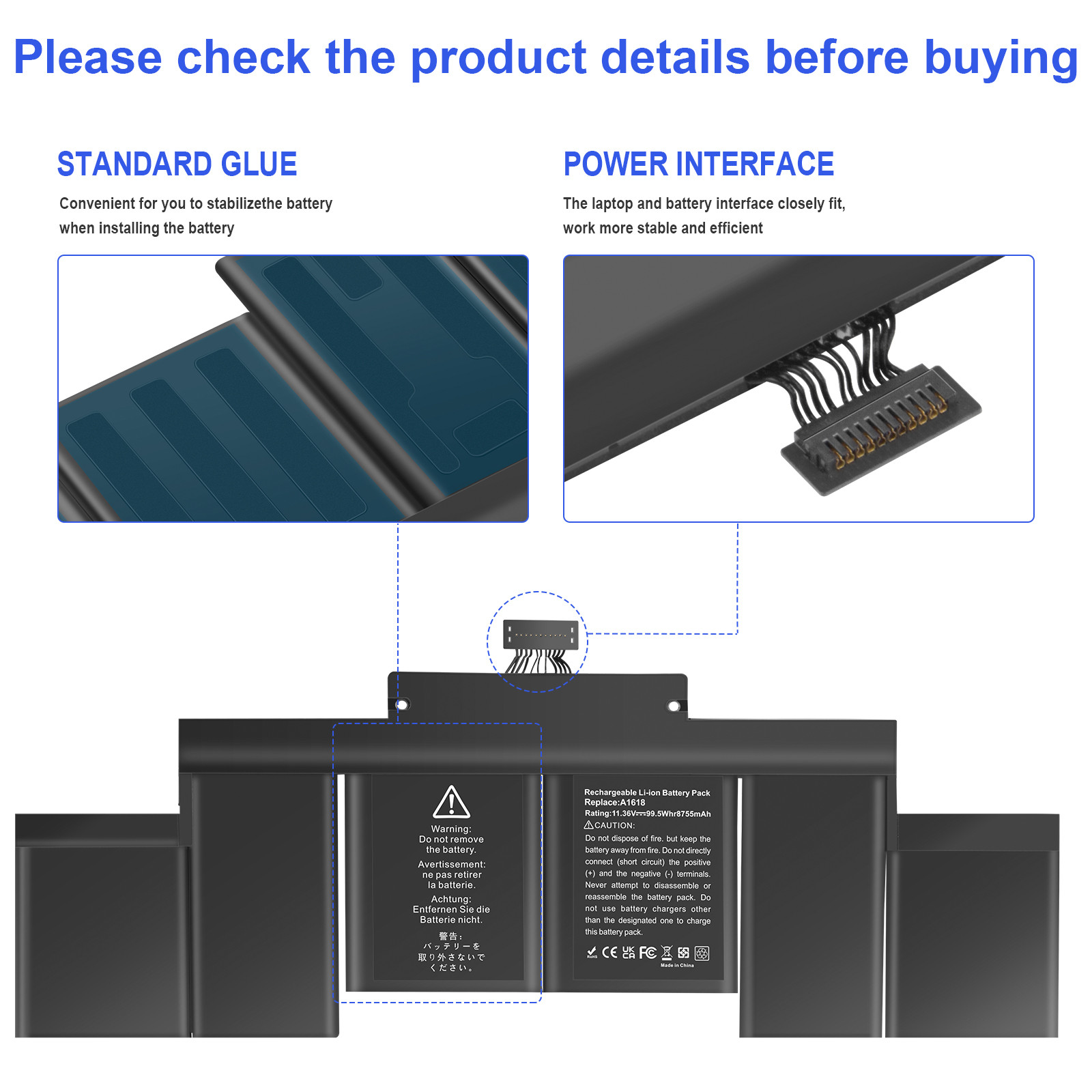 🧡LOT Battery A1618 For Apple MacBook Pro 15″ Retina A1398 Mid 2014 2015 99.5WH