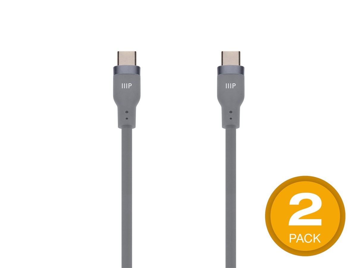 Monoprice USB-C to USB-C Silicone Charging Cable – USB 2.0, 240W PD, Ultra