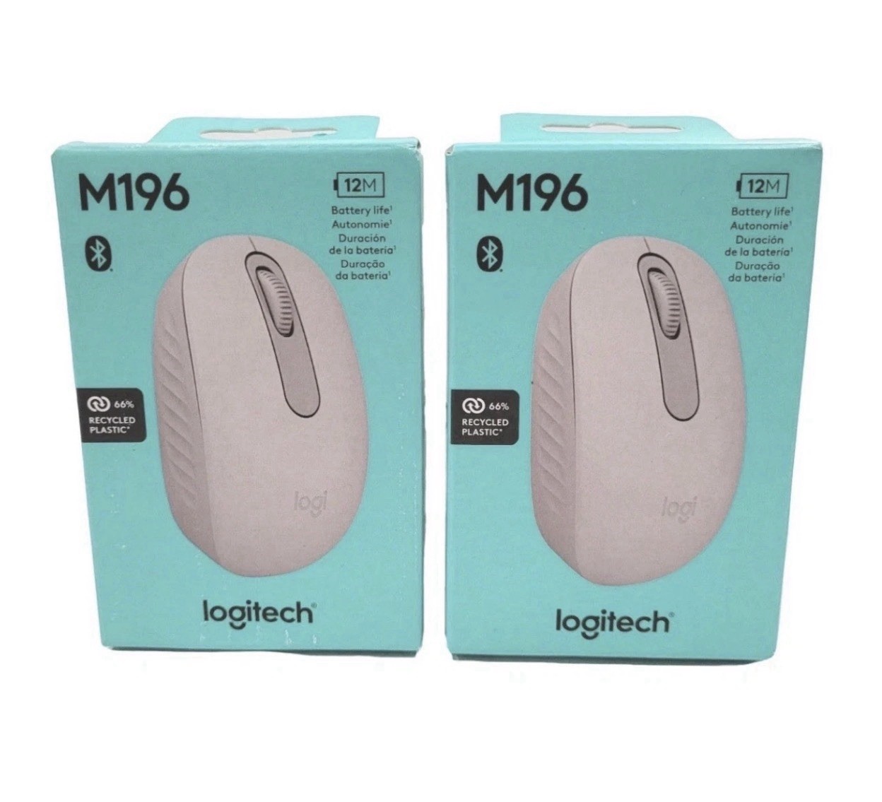 Logitech M196 Wireless Optical Mouse Bluetooth, Lightweight, Compact 3-Button
