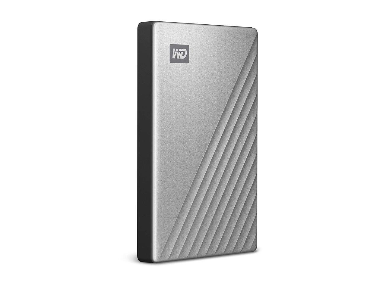 WD 5TB Silver My Passport Ultra Portable Storage External Hard Drive USB-C for M