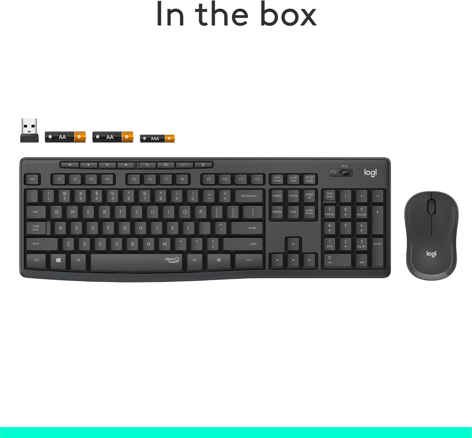 Logitech MK295 Silent Wireless Keyboard & Mouse Combo Quiet Keys Black