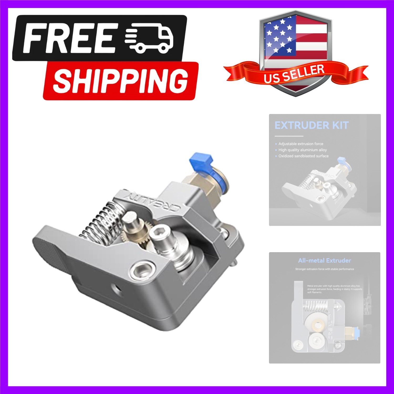 High Quality Metal Extruder Kit for Ender-3 and CR-10 – Adjustable Force Design