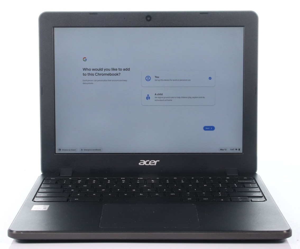 Acer Chromebook N19Q4 Intel Core i3-10110U 8GB RAM 64GB eMMc Black