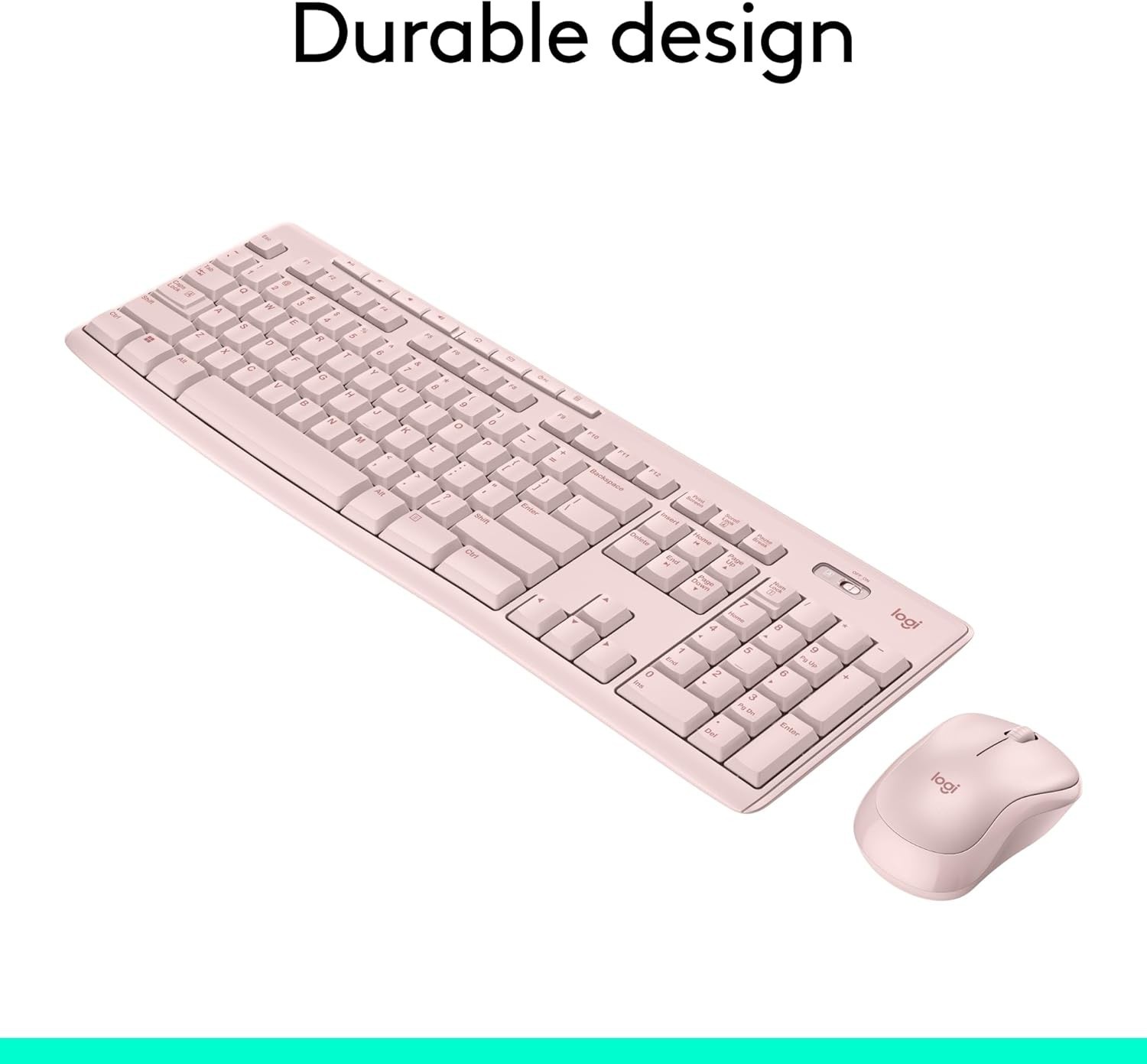 Logitech MK270 Wireless Keyboard and Mouse Combo Compact Windows 2.4 GHz Rose