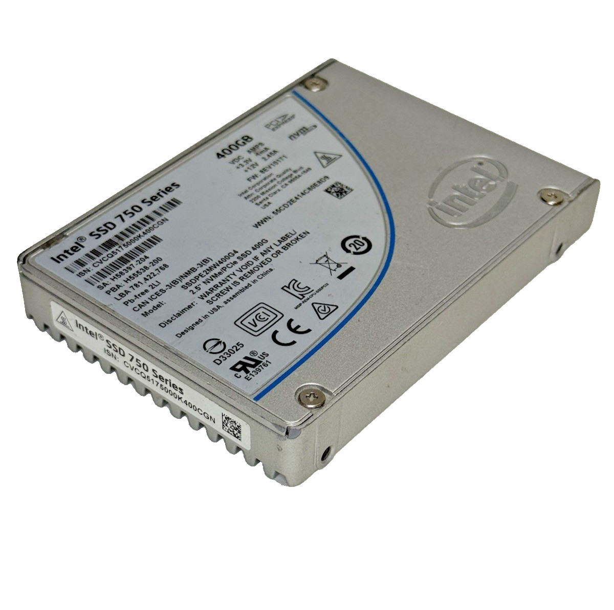Intel SSDPE2MW400G4 400GB SSD 750 Series Nvme Pcie 3.0×4 2.5″ Solid State Drive