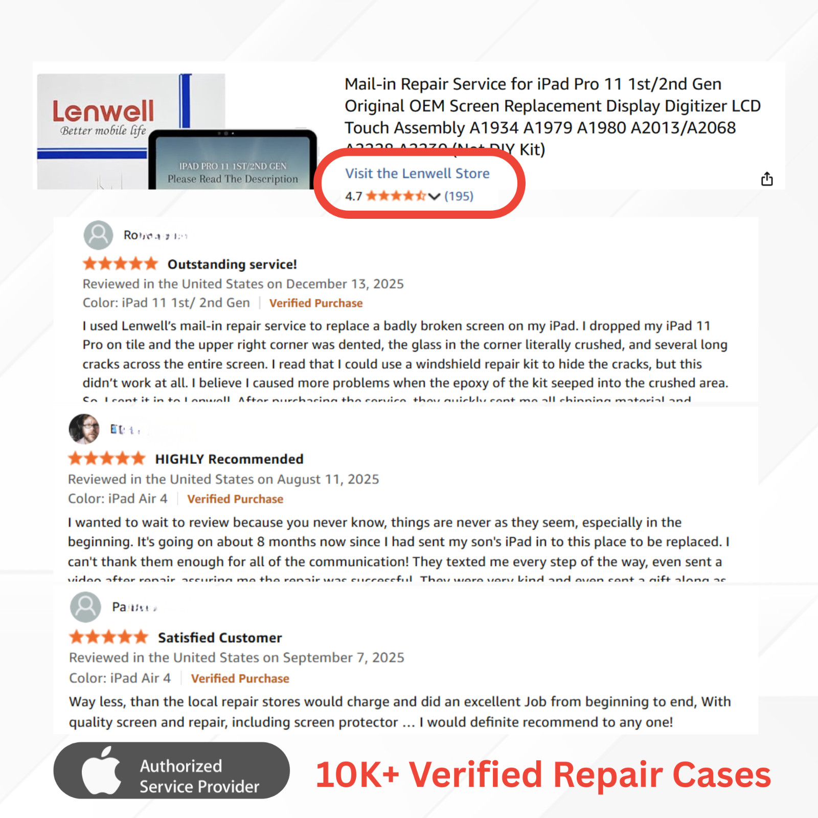 Glass Digitizer Screen Replacement Repair Service For Apple iPad Air/iPad Pro