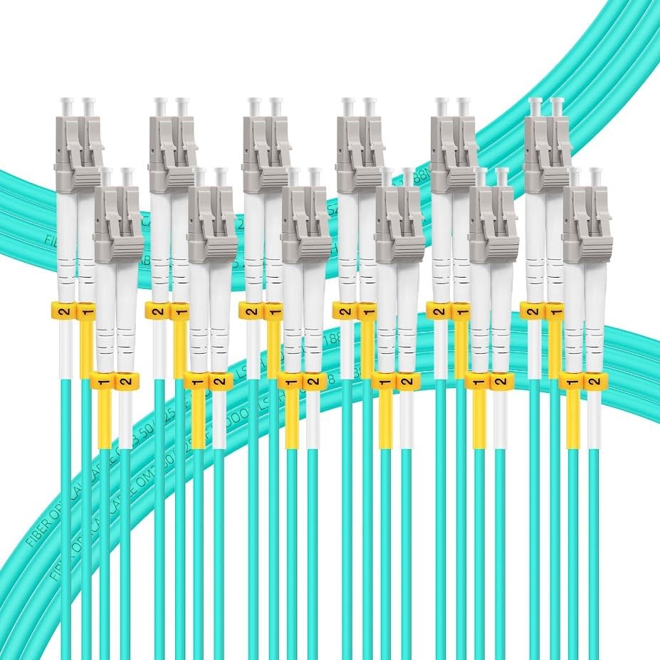 6 PCS 0.2M 7in OM4 LC To LC Fiber Patch Cable Duplex 50/125um 10/40/100Gb
