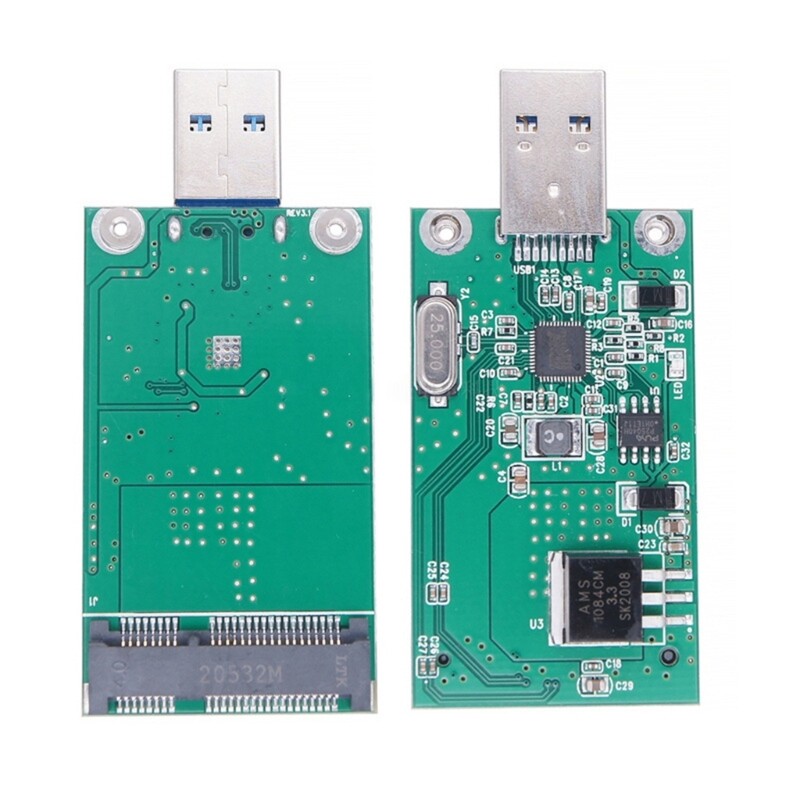 Compactly mSATA to USB3.0 Converters for 200Mb/s Fast Data Transfer ASM225 Chip