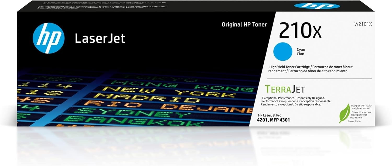 HP 210X Cyan High-Yield Toner Cartridge | Works Color LaserJet Pro 4201, W2101X