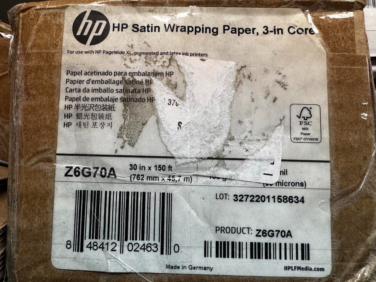 HP Satin Wrapping Paper 3-in Core 100gsm 30 x 150 (Z6G70A)