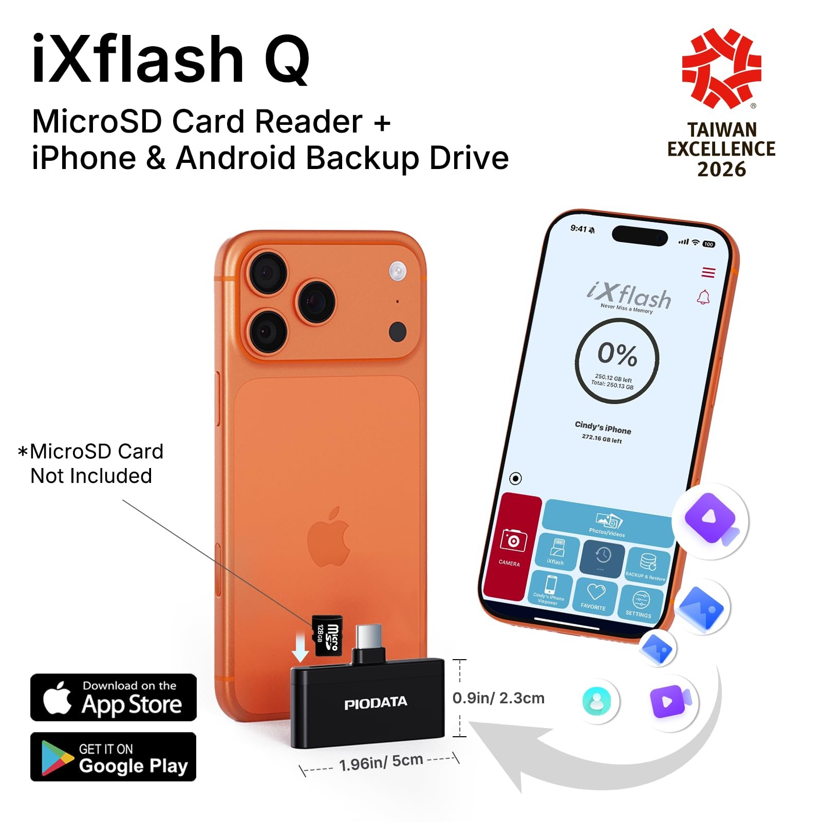 Micro SD Card Reader for iPhone 17/16/15, iPad, Android, Mac, PC, Laptop, USB…