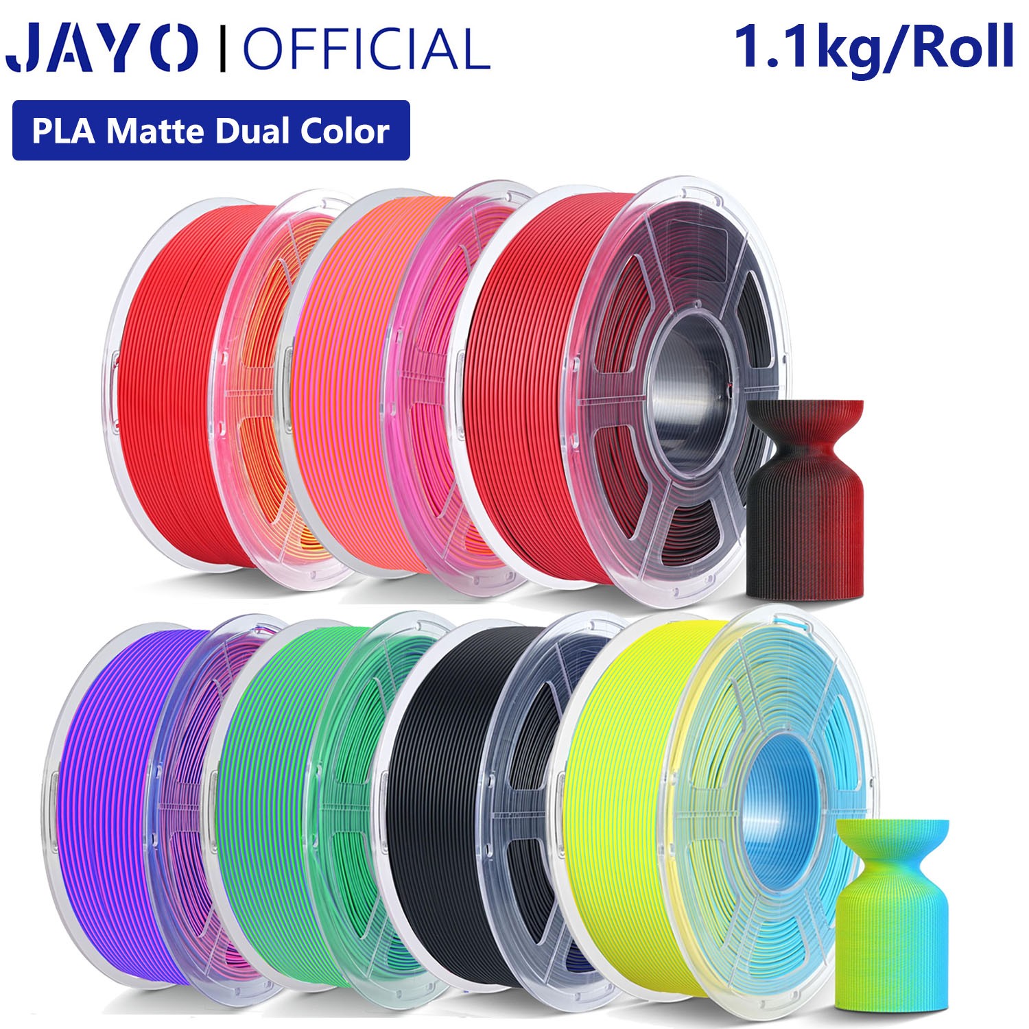 BUY 10 PAY 6🎁JAYO 1.1KG PLA Matte PLA+ SILK PETG 3D Printer Filament 1.75mm ABS