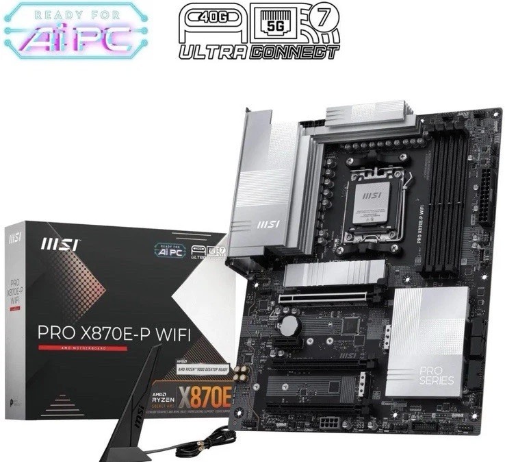 New AMD Ryzen 7 9800X3D MSI PRO X870E-P WiFi AM5 ATX Motherboard Bundle