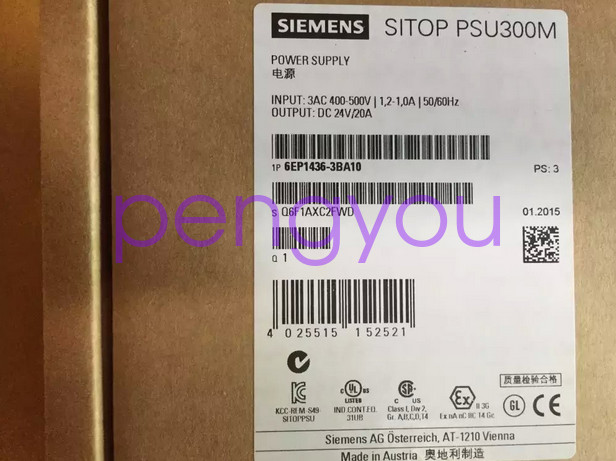 SIEMENS POWER SUPPLY 6EP1436-3BA10 6EP14363BA10 Brand New DHL or FedEx
