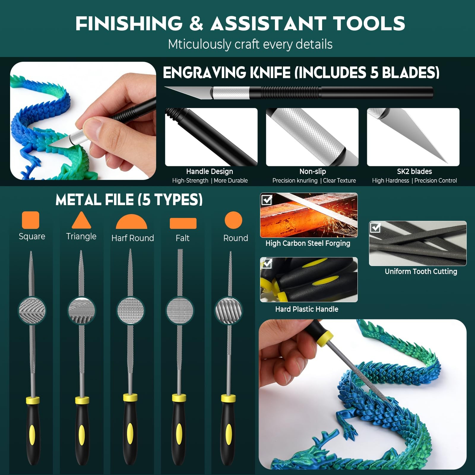 3D Printer Tools Kit 45PCS for FDM/SLA Printer with Nozzle Cleaning & Scraper
