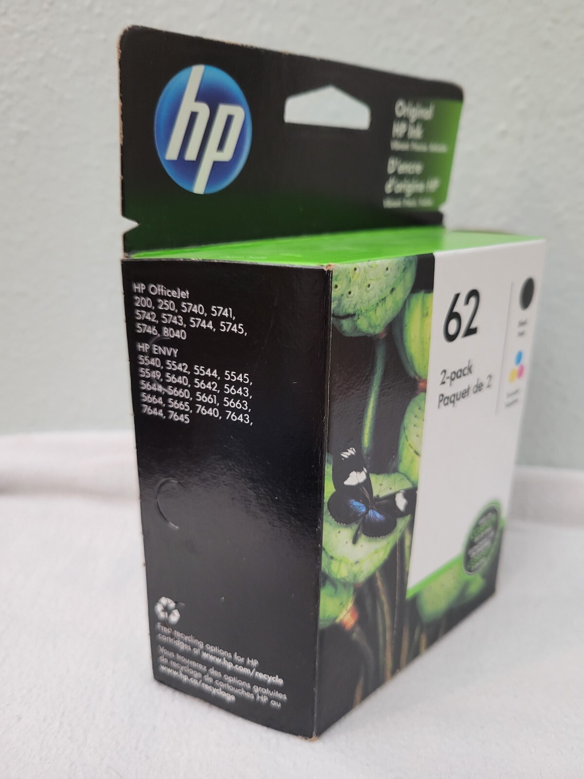 HP 62 Black & Tri-Color Ink Cartridges N9H64FN Combo Pack Exp. 07/2023 – NEW