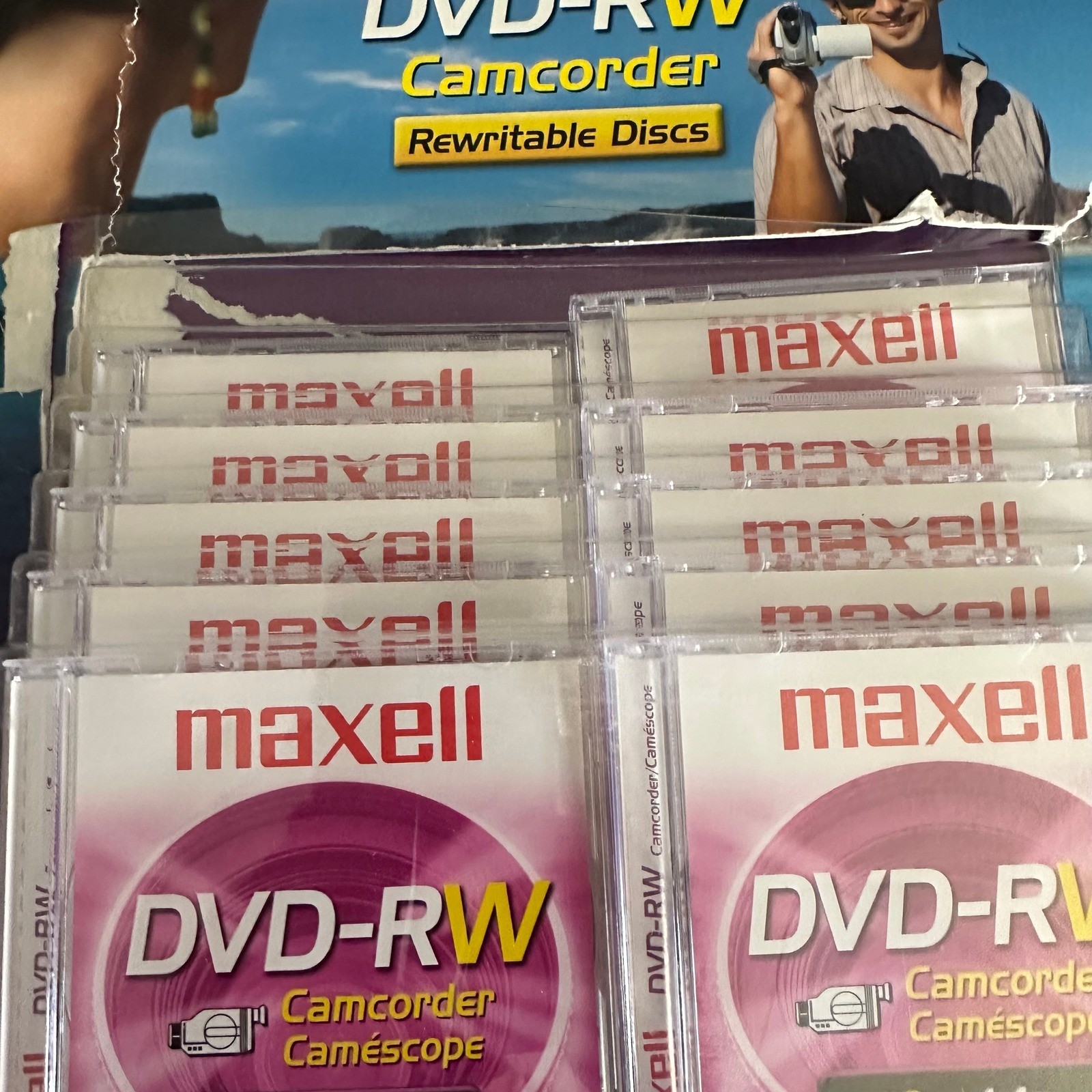 Maxell DVD-RW Camcorder Rewritable Discs 10 Pack 1.4GB 30 Min 8cm Jewel Case New