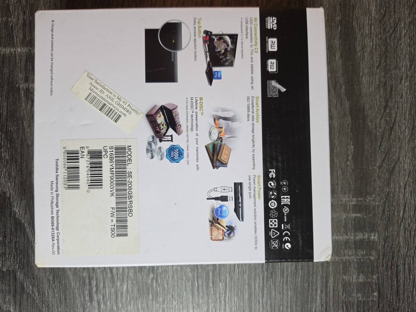 SAMSUNG SE-208 Ultra Thin Portable USB DVD Writer SE-208