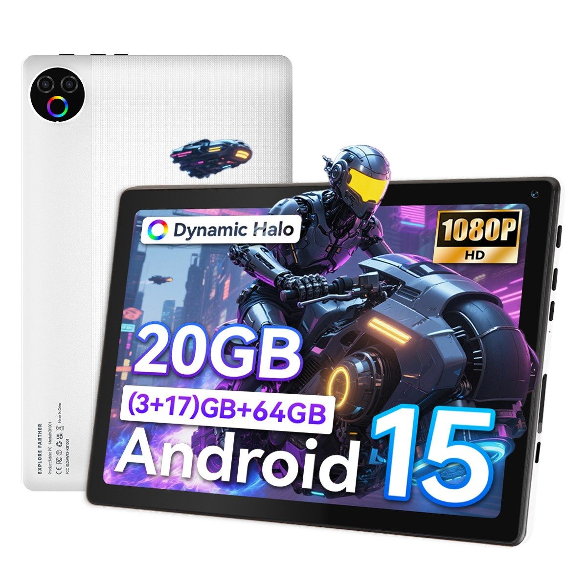 Android 15 Tablet | 10.1″ IPS HD Octa-Core A333, 20+64GB, 5000mAh,Dual WiFi 6