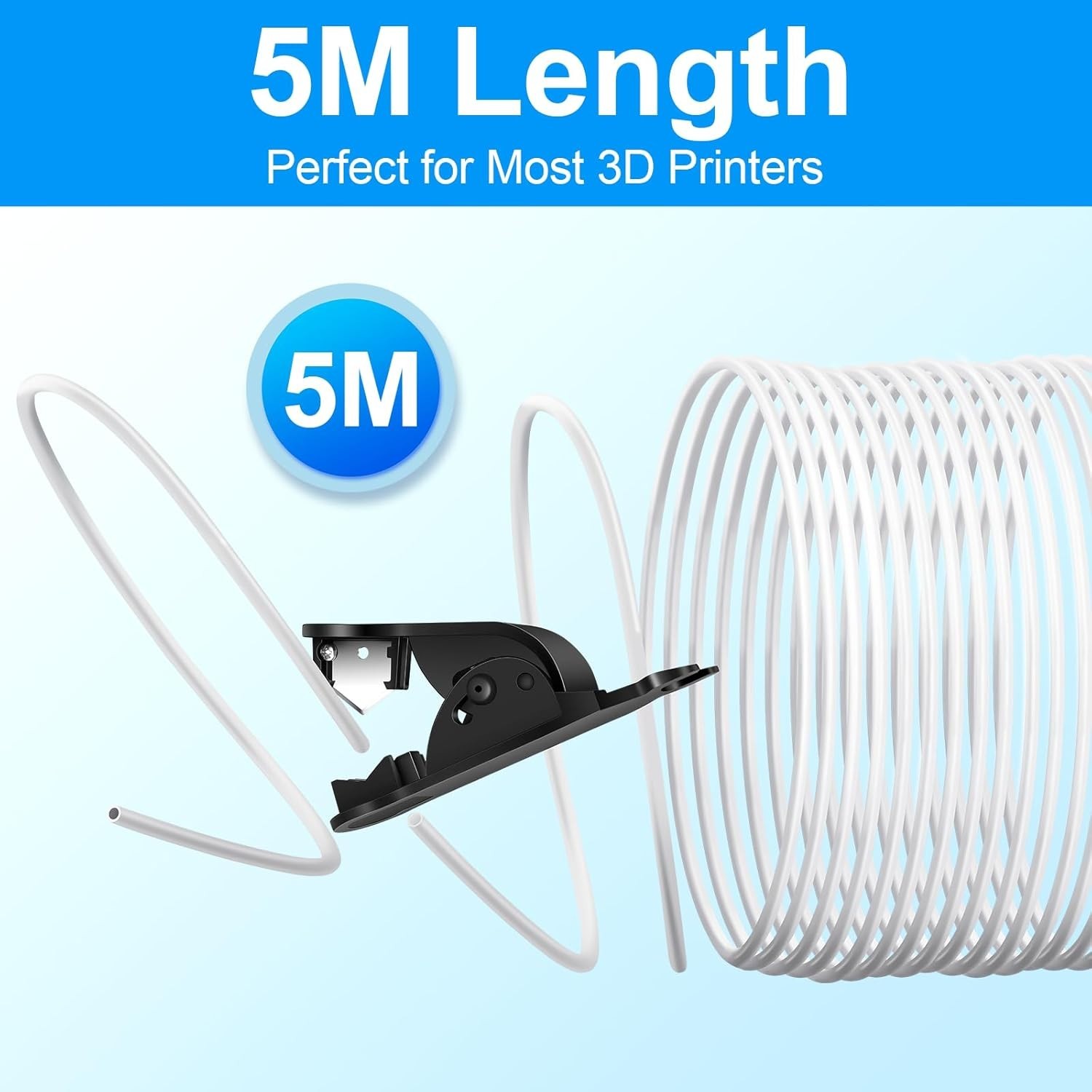 Durable 16.4ft PTFE Tubing for 1.75mm Filament – High Temp 260C Bowden Kit