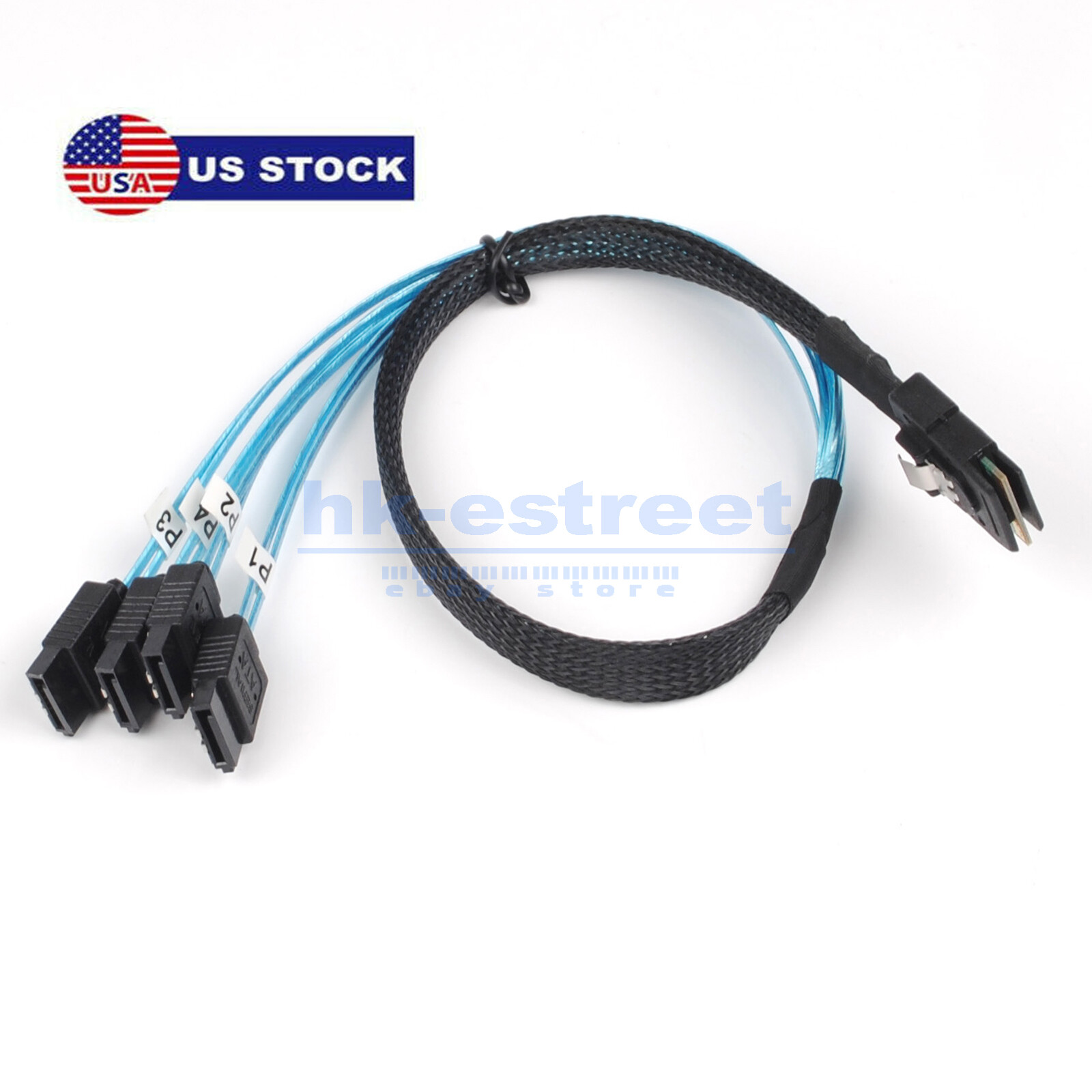 SFF-8087 Mini SAS to 4-SATA Multi-Lane Forward Breakout Internal Cable 50CM