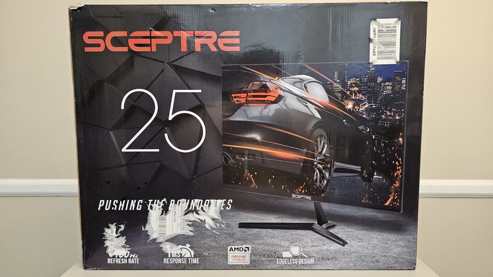 Sceptre 25 inch Monitor, FHD, 1080p, 165Hz, 1ms, AMD FreeSync, LED, Box Damage