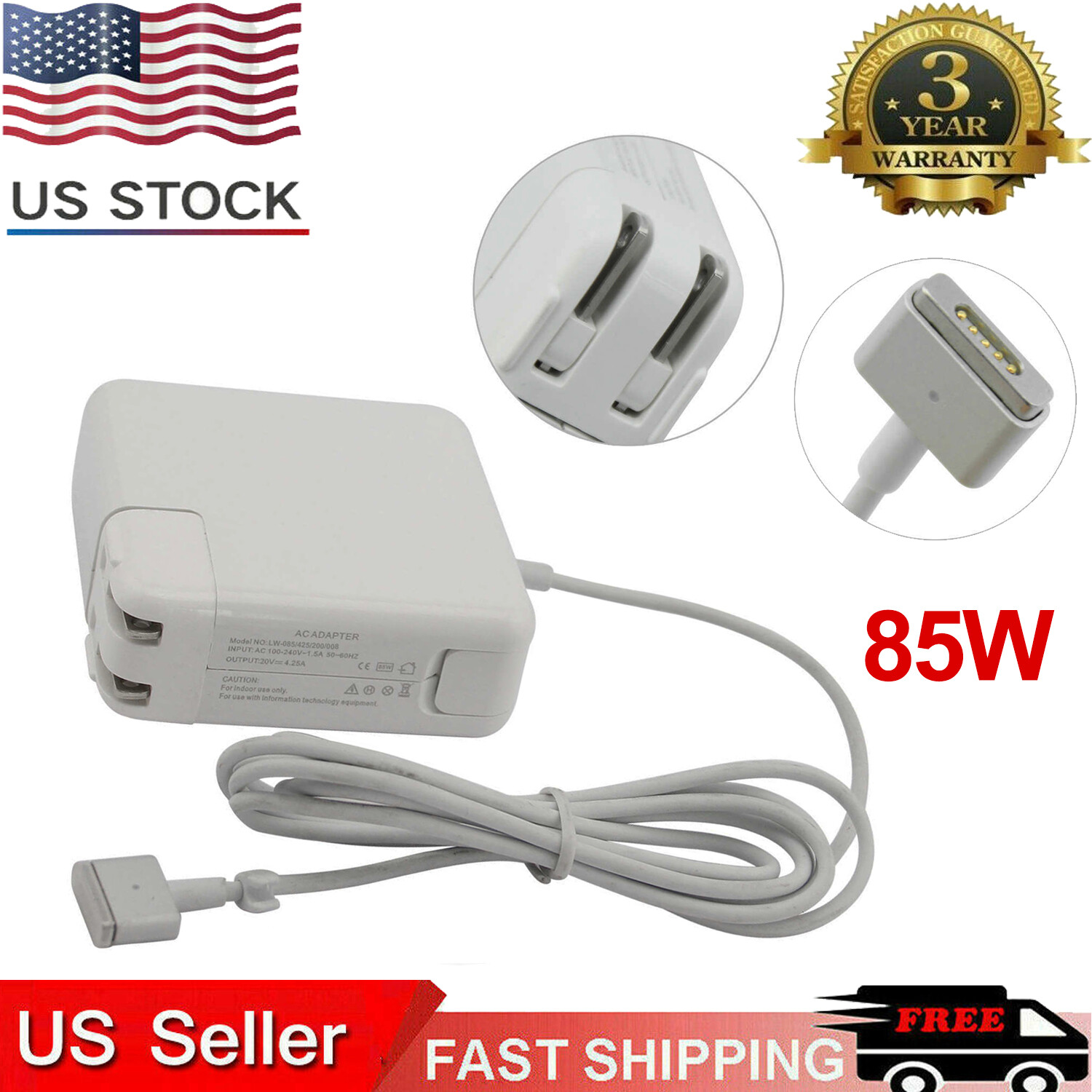 85W Power Adapter Charger for Apple Macbook Pro 13″ 15″ Retina 2012-2015 Mag 2