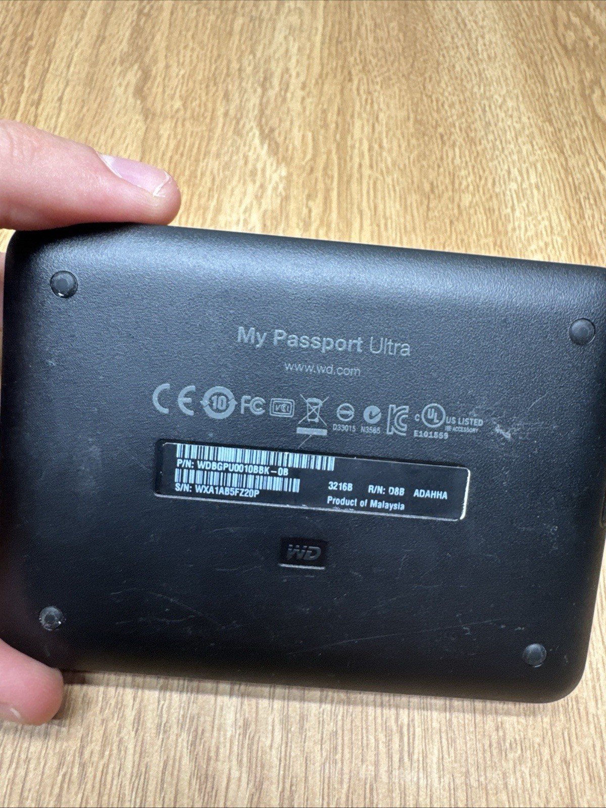 WD My Passport Ultra Portable Drive 1TB USB External Hard Drive WDBGPU0010BBK-0B