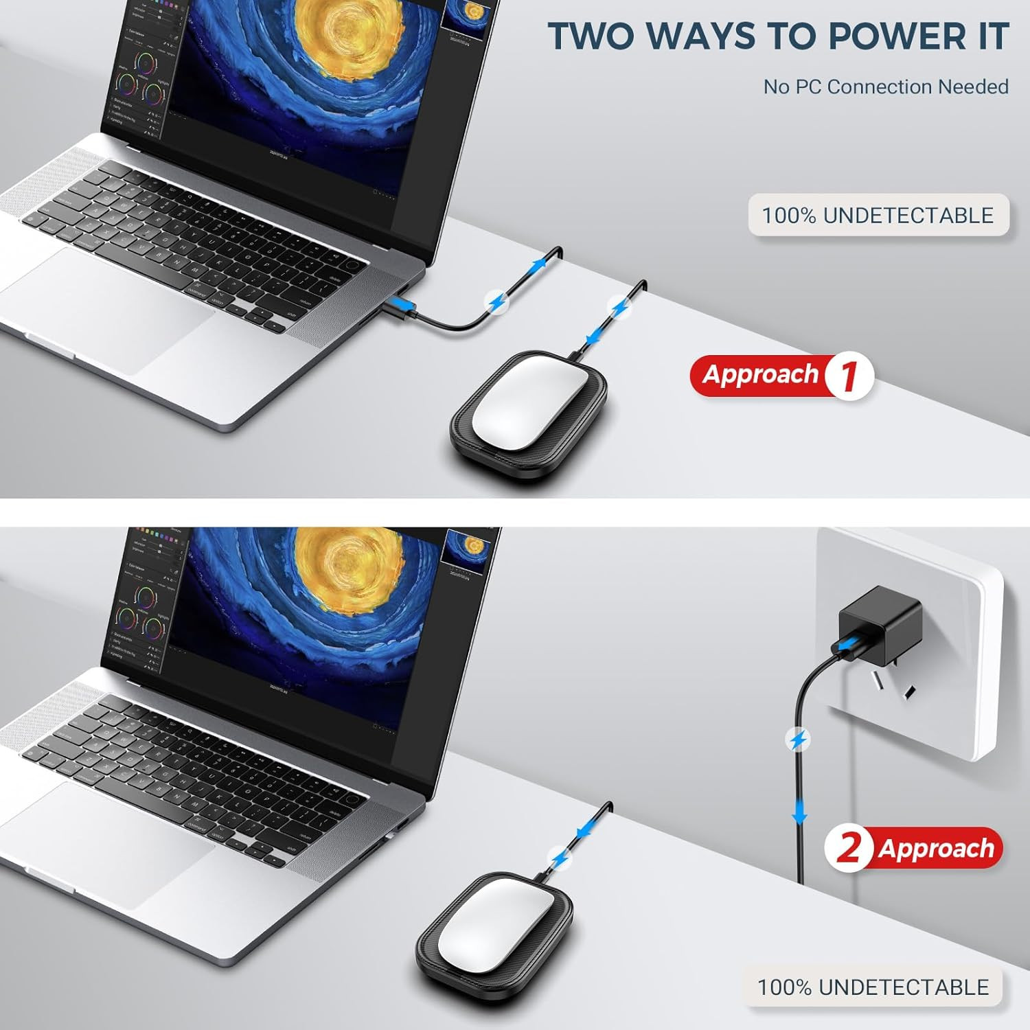 Mouse Jiggler Undetectable – Ultra Slim Mouse Mover with Realistic Movement, No