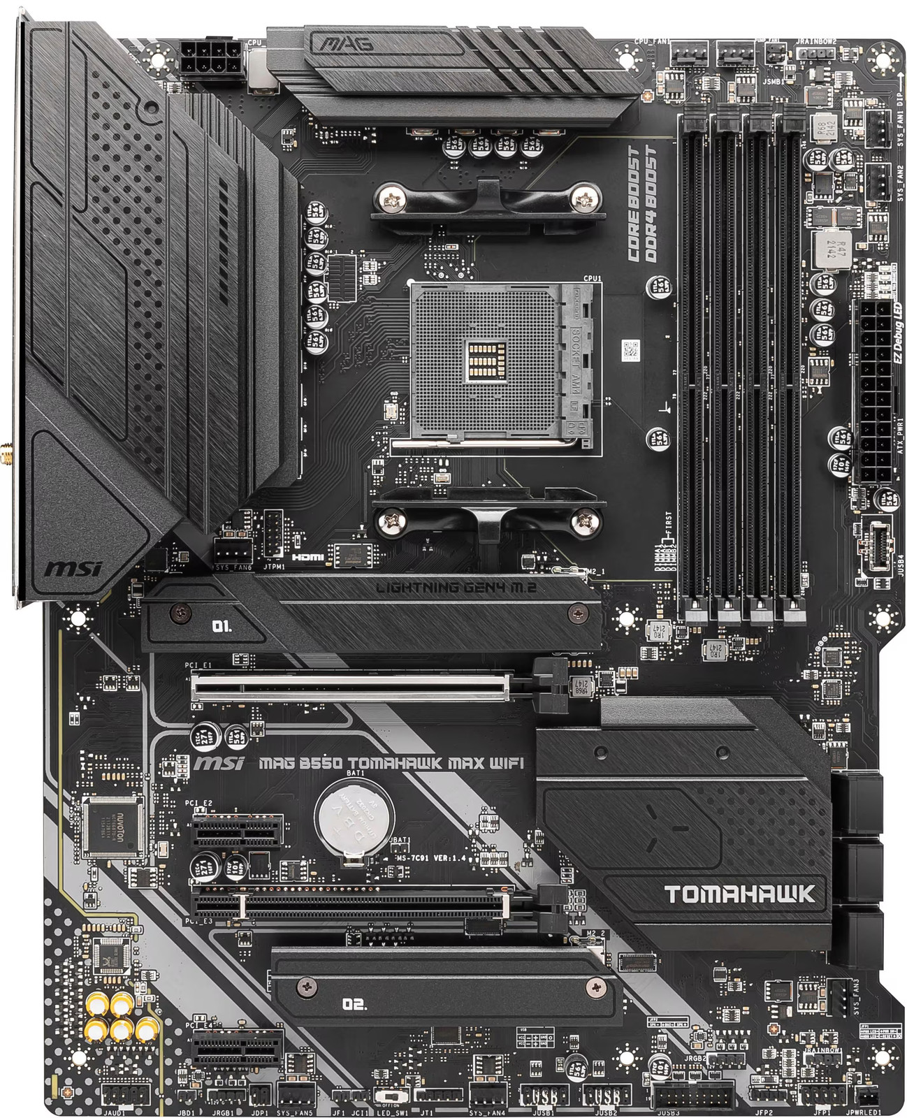 MSI – B550 TOMAHAWK MAX WIFI (Socket AM4) AMD B550 ATX DDR4 Wi-Fi 6E Motherbo…