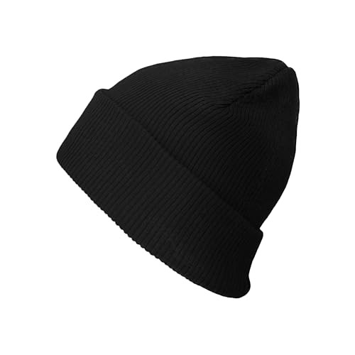 Kids 100% Washed Cotton Soft and Light Cuffed Skull Plain Daily One Size Black