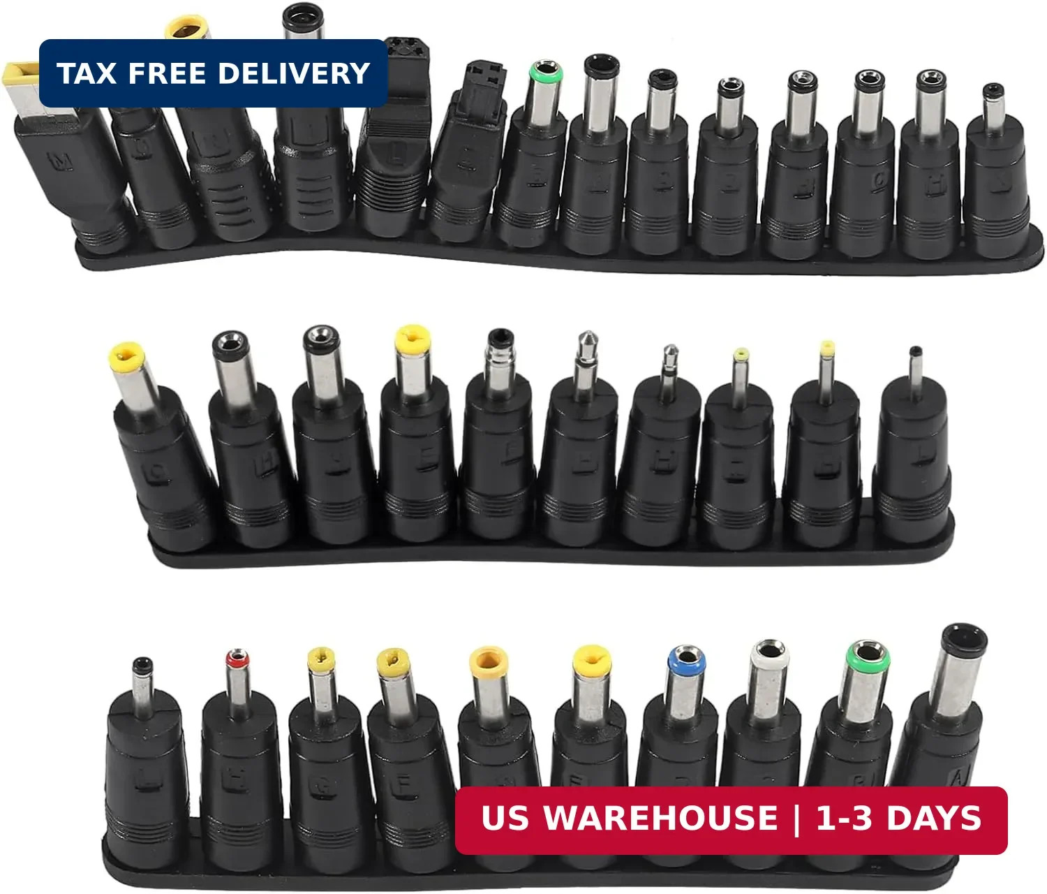34Pcs Universal 5.5mm x 2.1mm DC AC Connector Power Adapter Tips Connector Power
