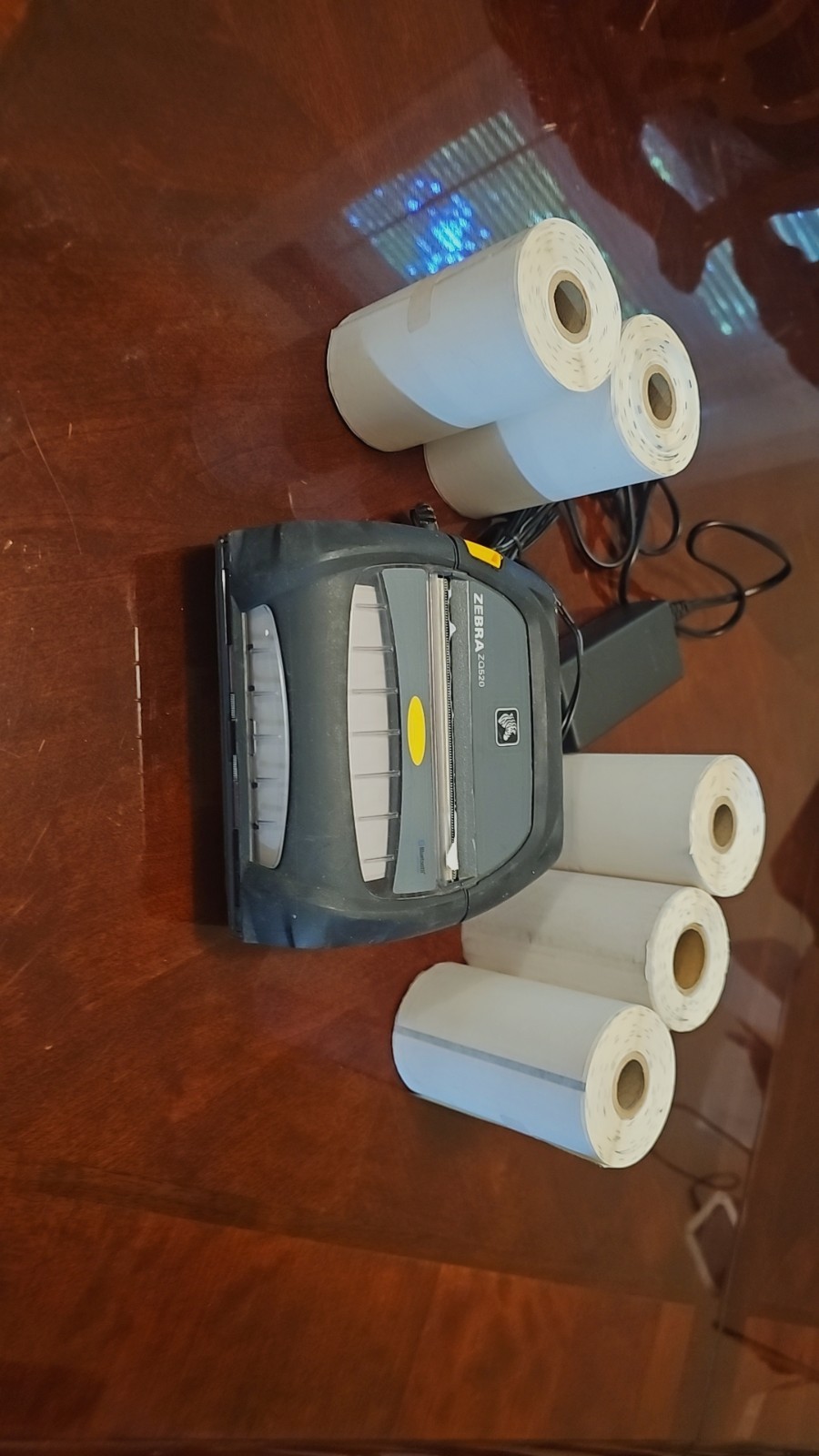 Zebra ZQ520 Mobile Bluetooth Thermal Printer w/Power Adapter & 5 Rolls of Paper