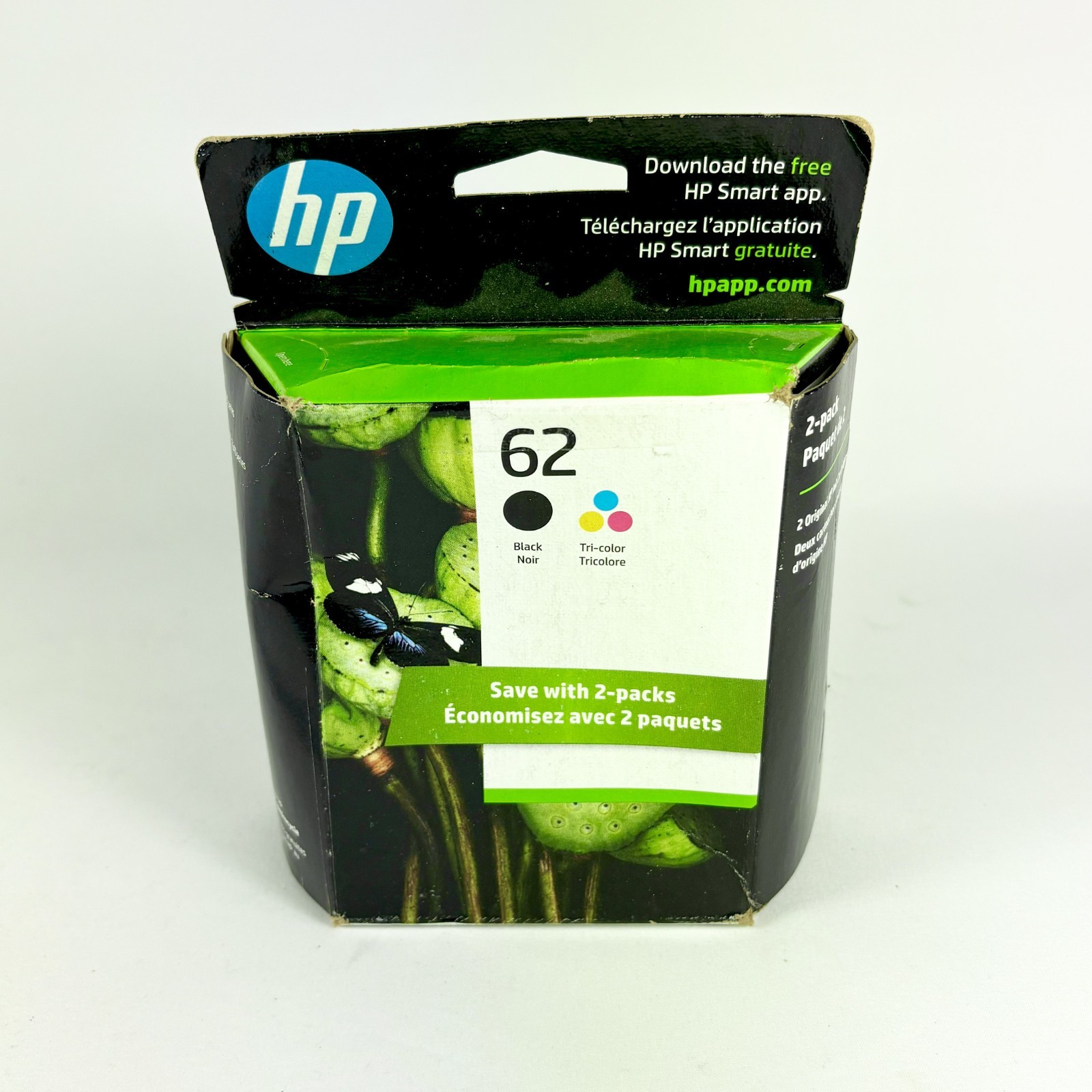 Genuine HP 62 Black & Tri-Color Ink Cartridges Combo Pack OEM Original May 2024