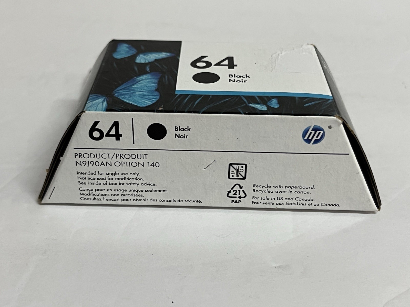 HP 64 Black Ink Cartridge Model N9J90AN Genuine Expires Nov 2022 FACTORY SEALED