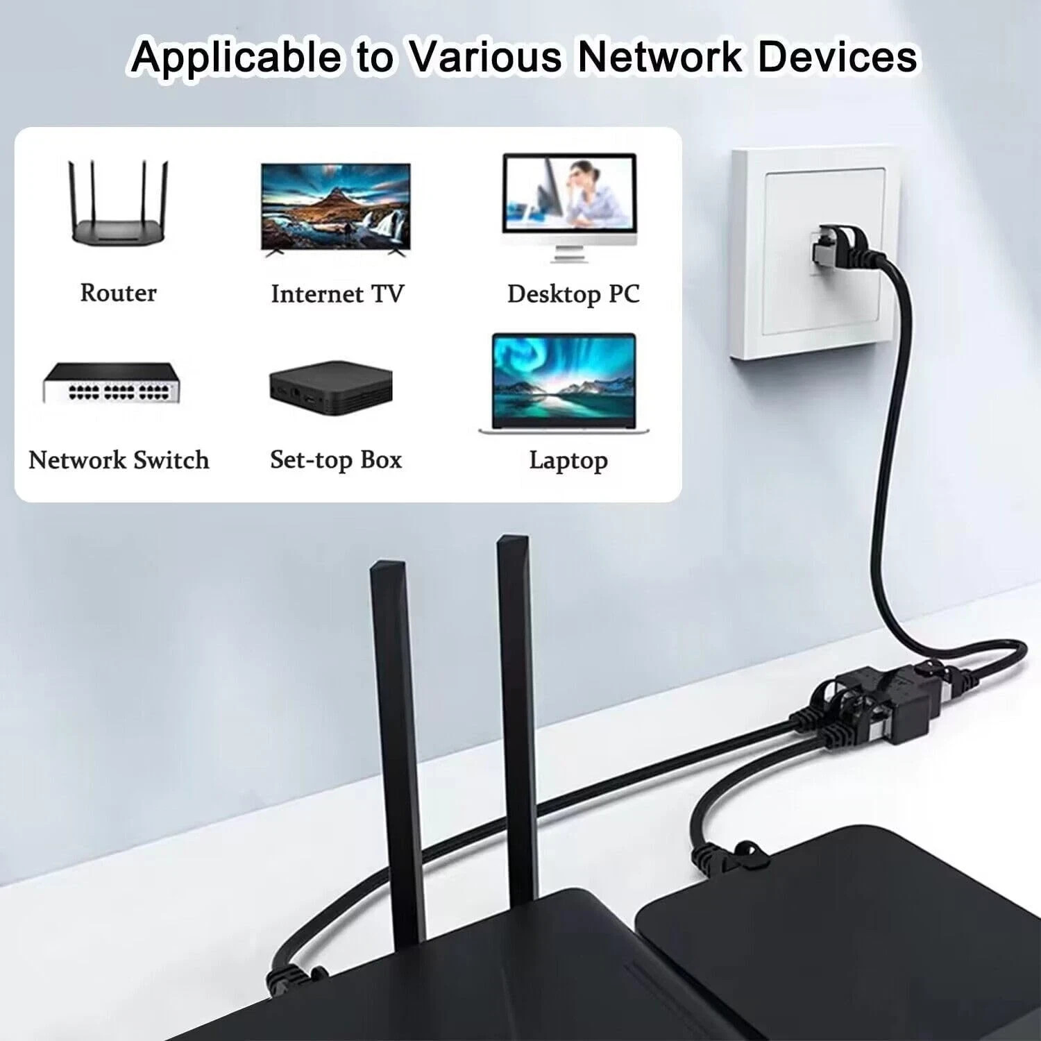 Ethernet Splitter 1 to 2, RJ45 Network Splitter Starlink Ethernet Adapter, LA…