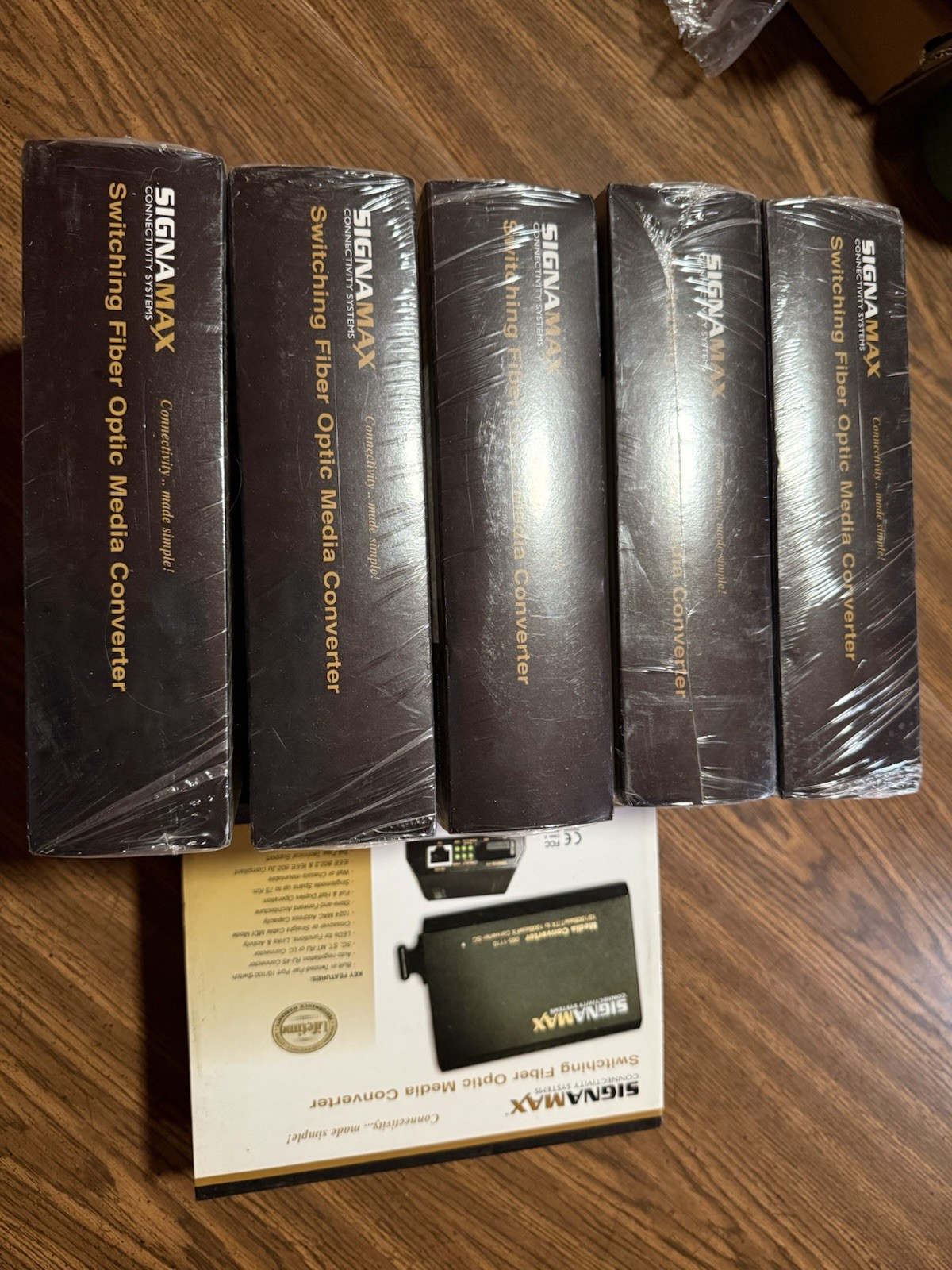 Lot of 6 Signamax Gigabit Ethernet Fiber Optic Media Converter 065-1174 New
