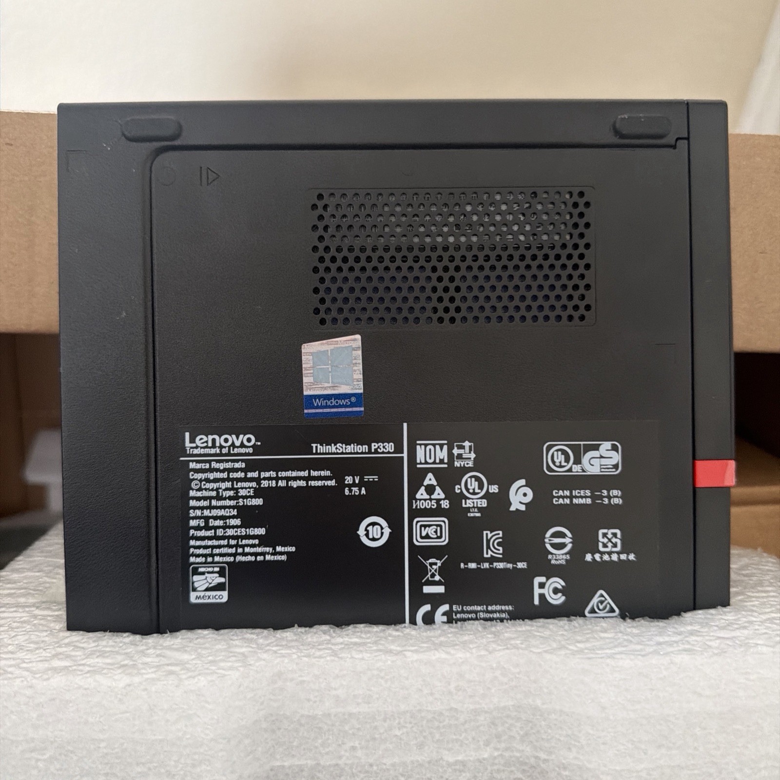 Lenovo Thinkstation P330 Desktop Intel Core i7-8700 16GB 256+256=512GB SSD WiFi