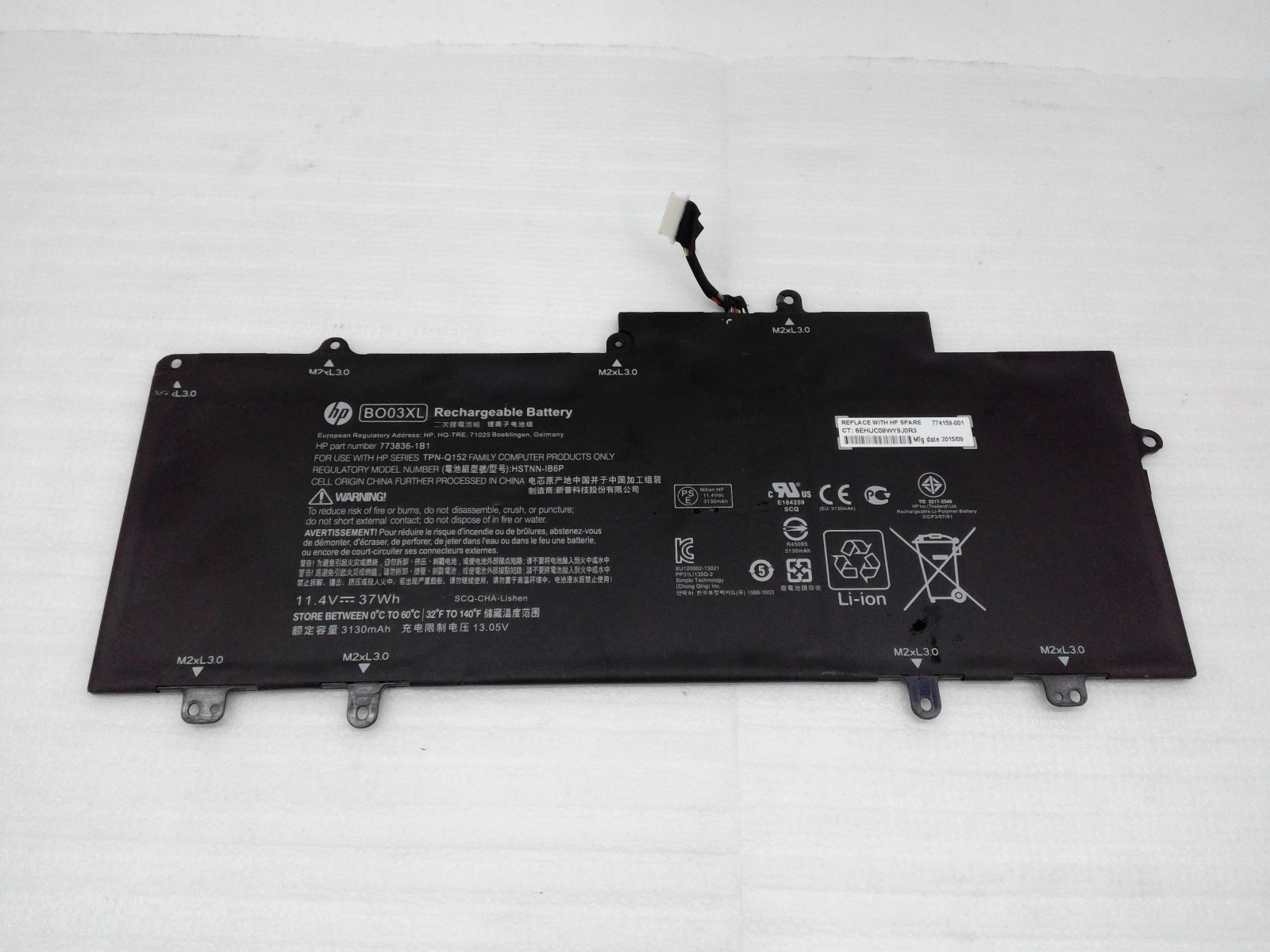 OEM HP CHROMEBOOK 14 G3 11.4V 37Wh LI-ion Battery BO03XL 773836-1C1 774159-001