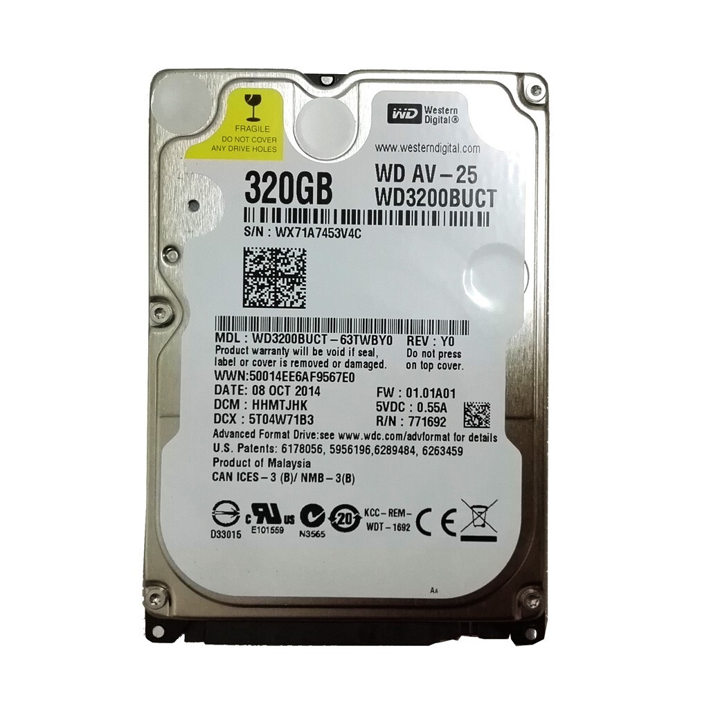 Western Digital 320GB WD3200BUCT 7200RPM 16MB SATA 2.5″ HDD Hard Disk Drive