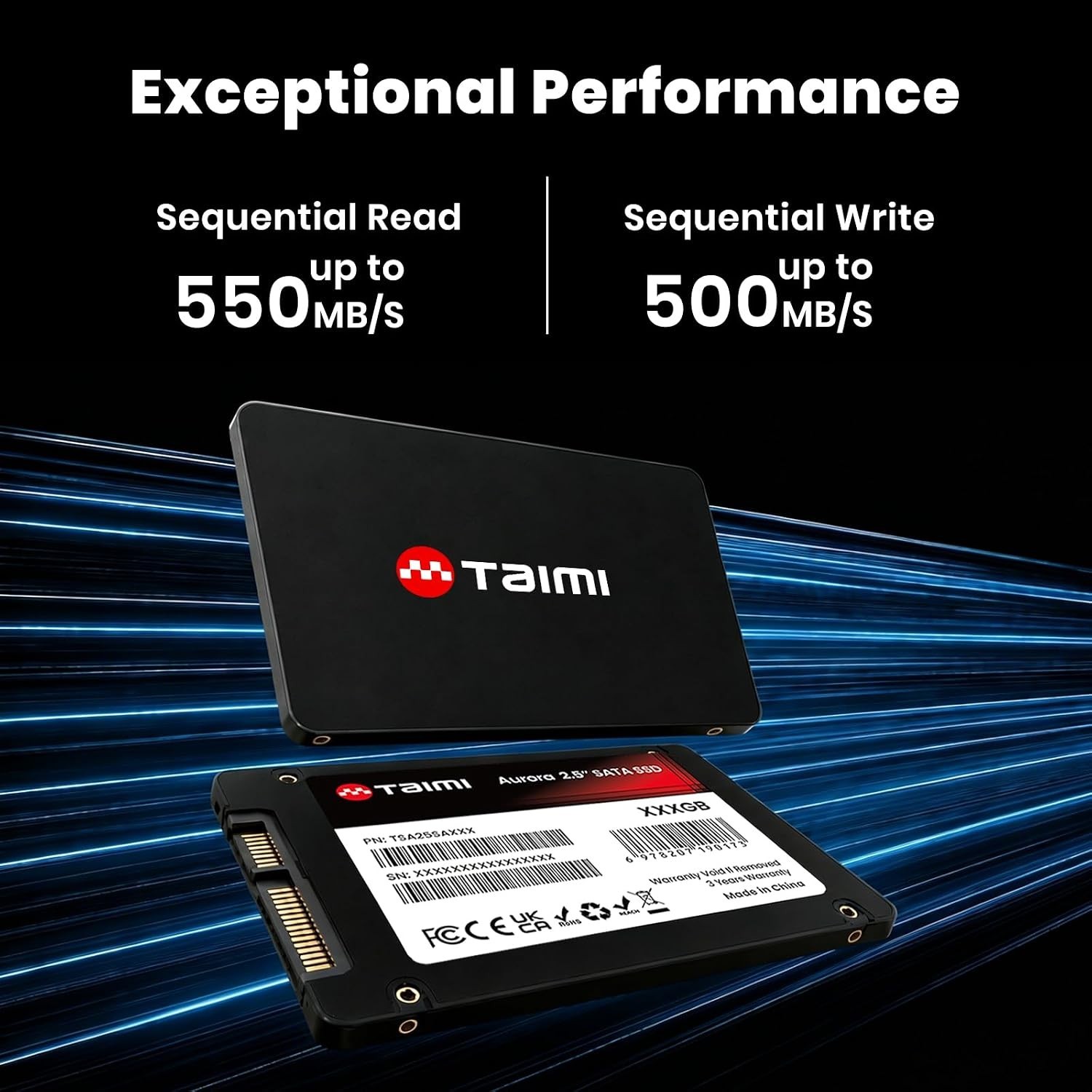2.5-Inch SATA III Internal Solid State Drive SSD – Up to 550MB/s, 3D NAND TLC…