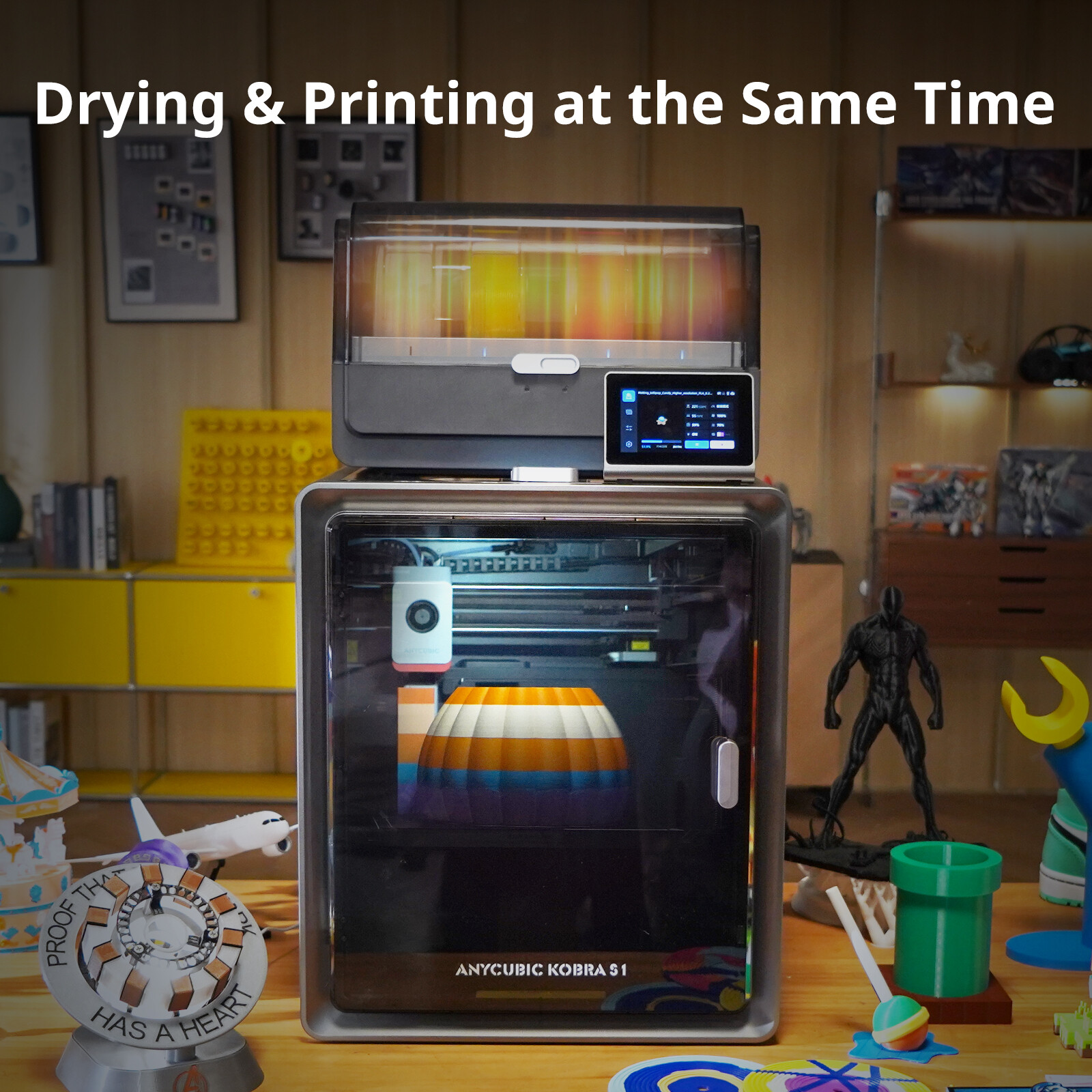 【OPEN BOX】ANYCUBIC Kobra S1 Combo Core XY 3D Printer FDM Multicolor Printing