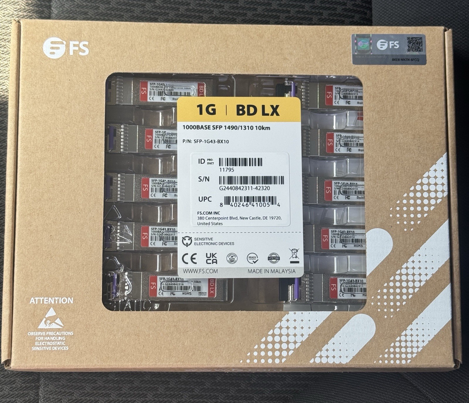 Fiber Store SFP-1G43-BX10 1000BASE 1490/1310 10km BD LX