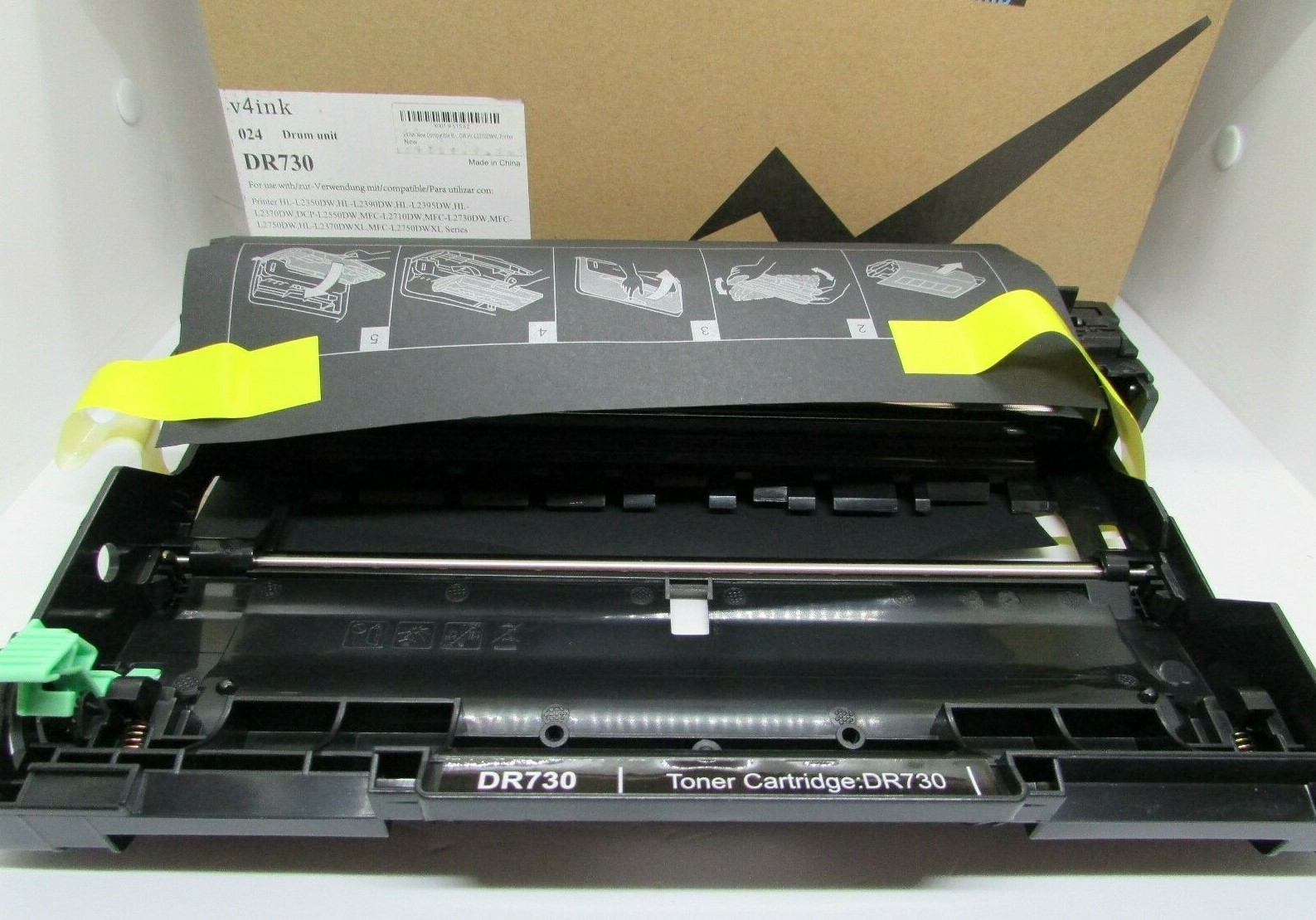 v4Ink 1-Pack New Compatible Brother DR730 Drum Unit Only No Toner NEW Open Box