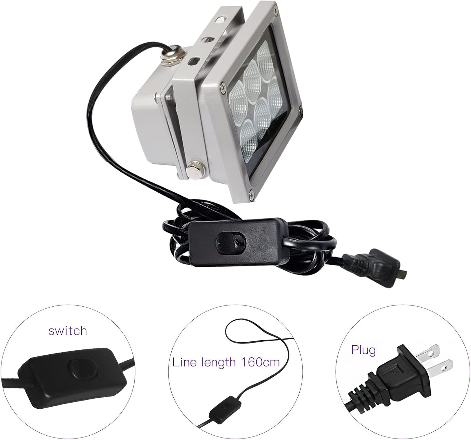 3D Printer UV Resin Curing Light for SLA DLP LCD Printing 405nm 60w LED