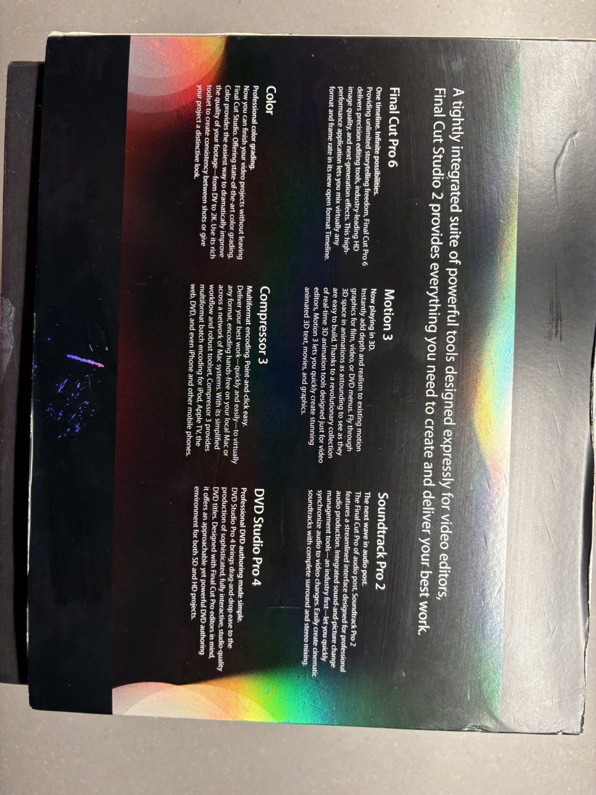 Apple Final Cut Studio 2 Video Editing Software Mac Complete Box Set W/ Manuals