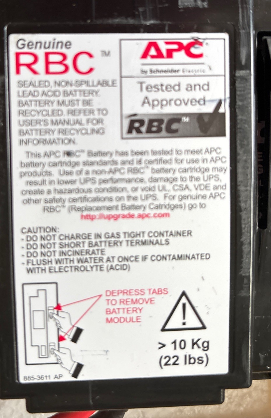 Genuine APC APCRBC115 Replacement Battery Cartridge 115