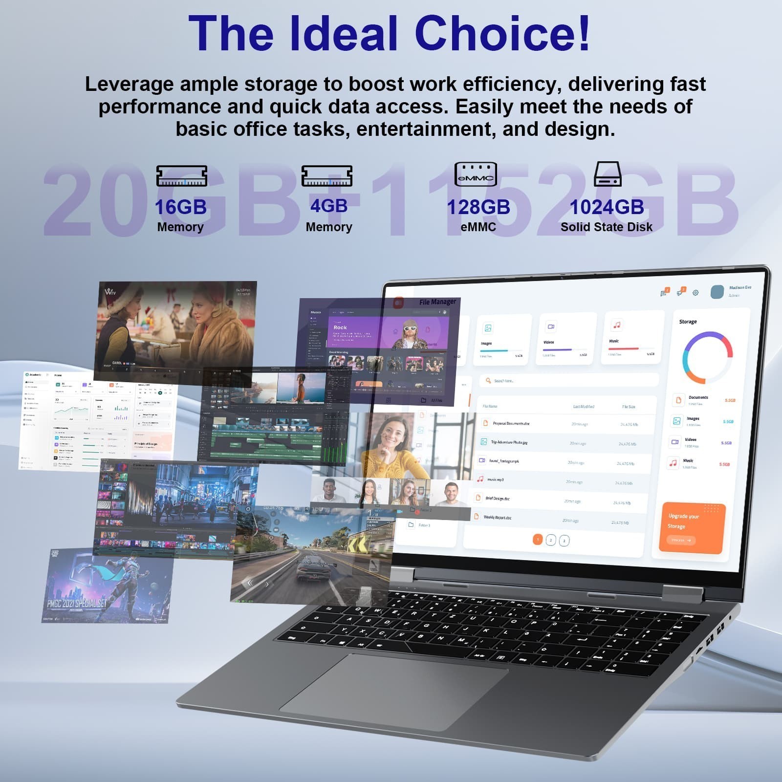 2026 Jumper 2-in-1 16″ Laptop Tablet Touchscreen 20GB RAM 1152GB SSD Windows 11